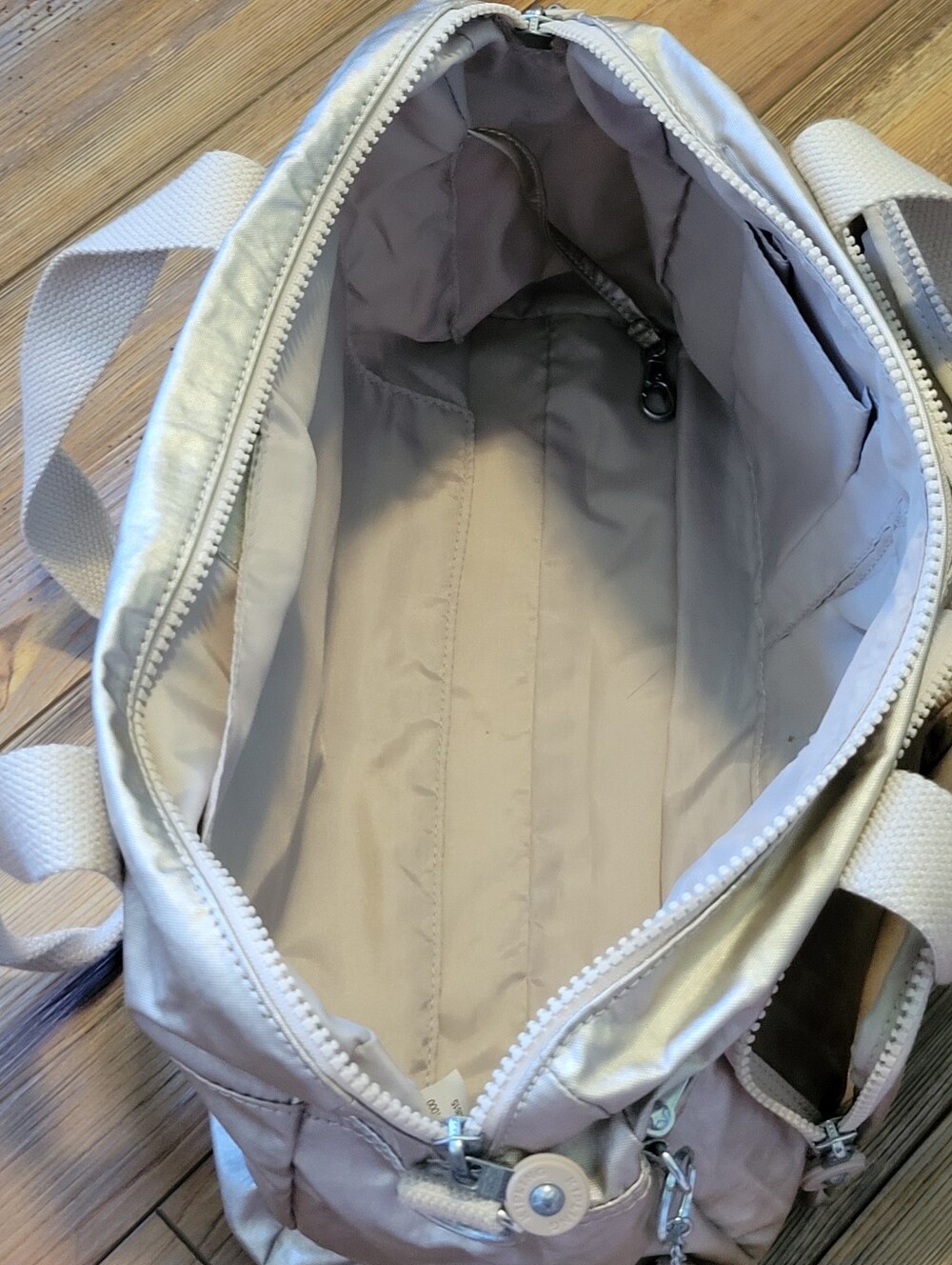 Kipling Cyrene Crossbody Shoulder Bag Mettalic W/Monkey Keychain And Strap - Picture 5 of 14